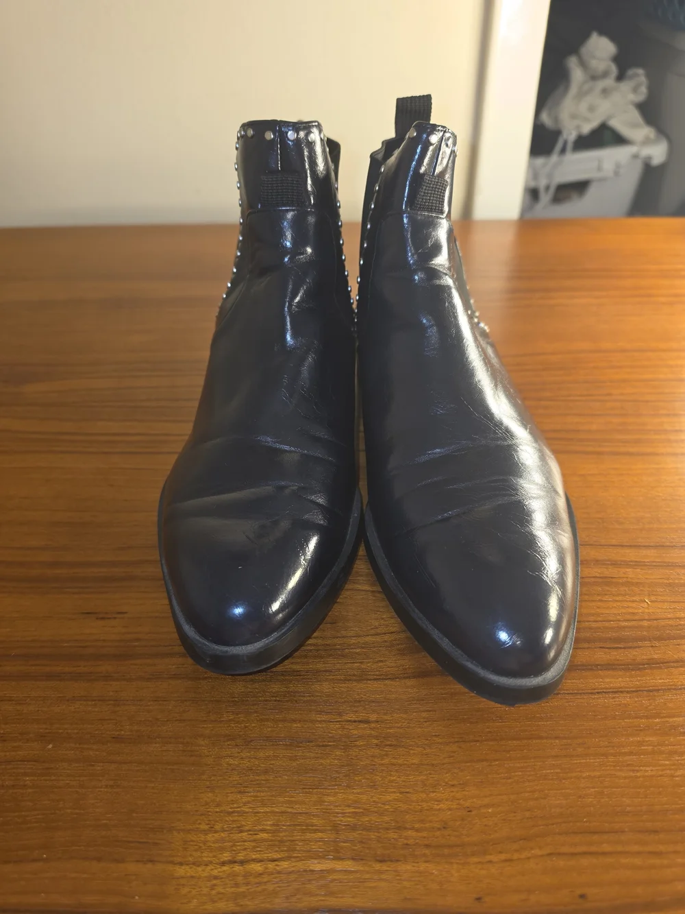 Black Studded Chelsea Boots - Men